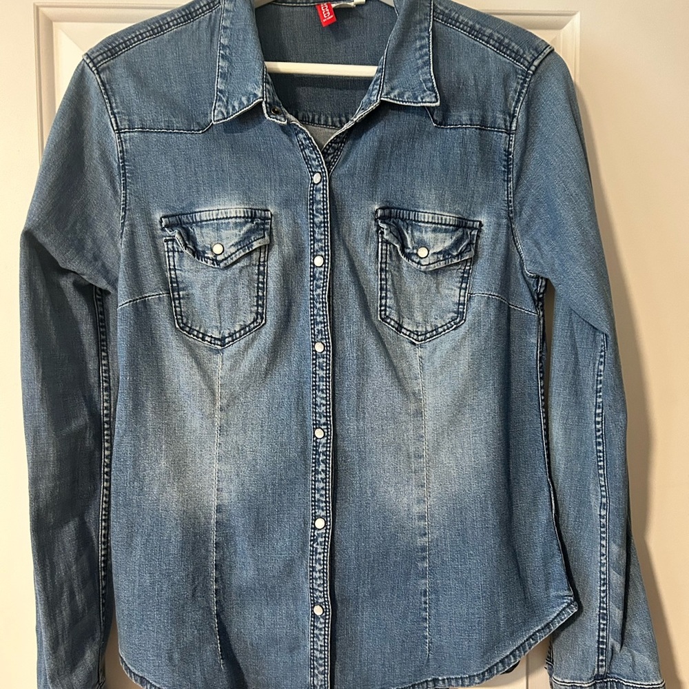 H&M jean shirt slim fit
